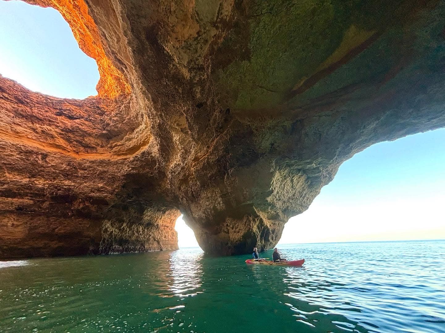 Kayaking in turquoise water